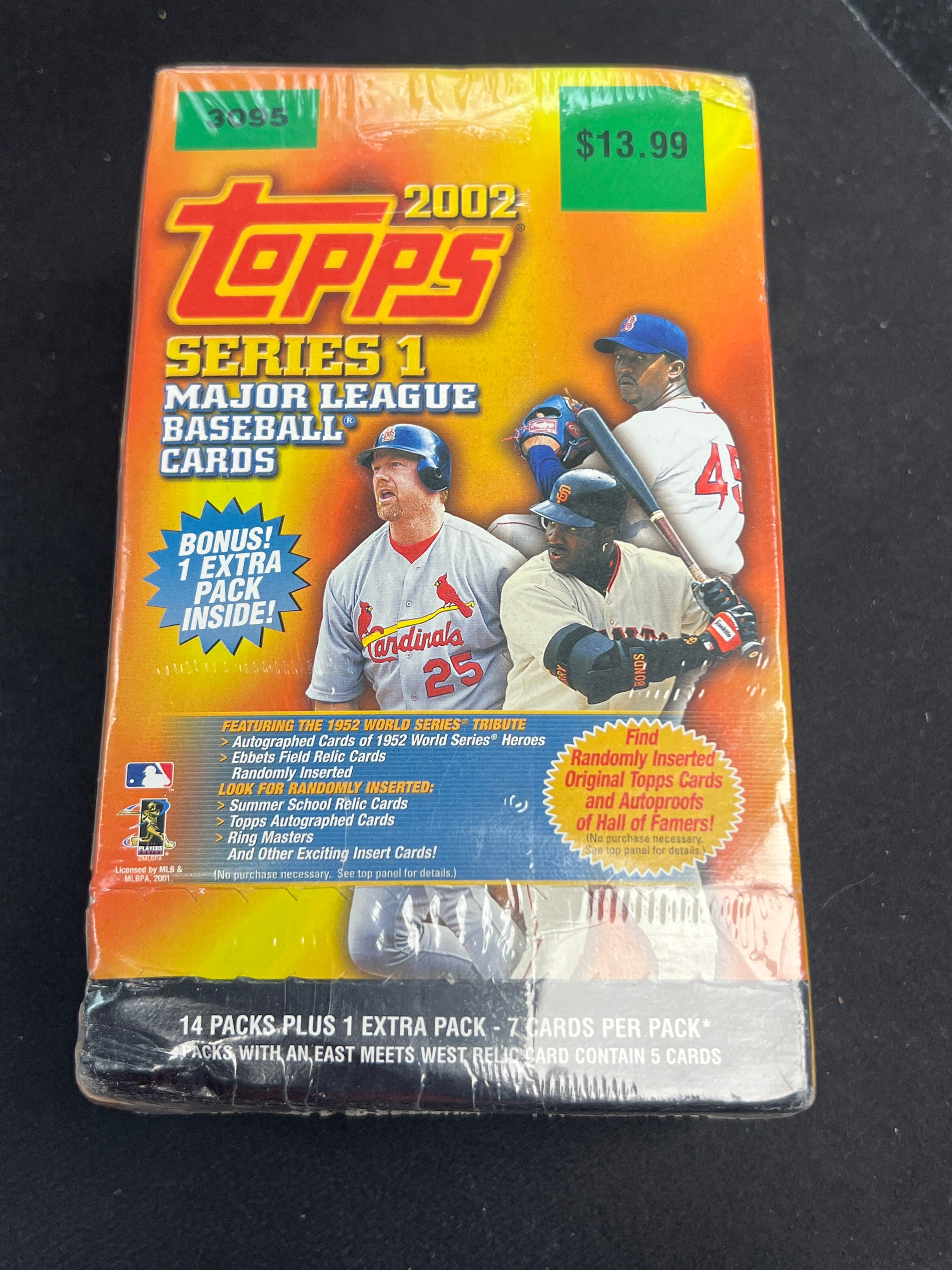 2002 Topps Baseball Series 1 Factory Sealed Box ( 15 Packs With 7 Cards Each)